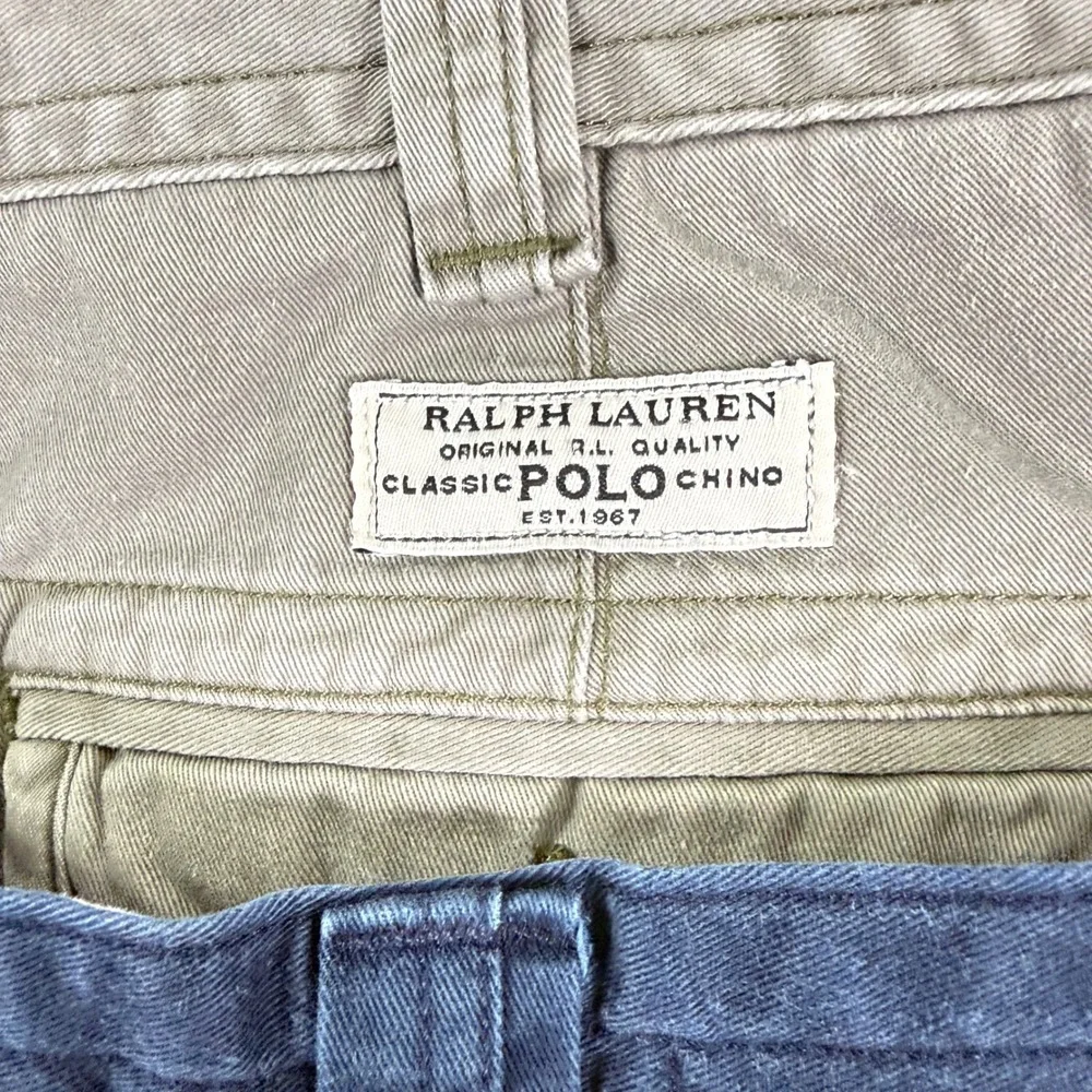 Polo Ralph Lauren Cargo Shorts Mens 36 Blue Khaki Lot of 2 Classic Chino Twill